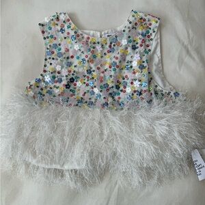 ASOS sequin feather top